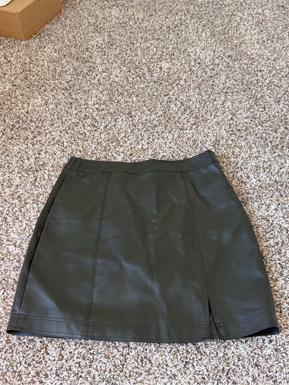 Faux Leather Mini Skirt in black